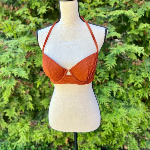 Rust Orange padded bikini top - Picture 1 of 3